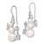 Sterling Silver Cultured Freshwater Pearl Snowman Drop French Wire Earrings, 40 mm - View 2