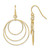 Sterling Silver Gold and Silver-Tone Polished Fancy Triple Circle Dangle French Wire Earrings, 43 mm