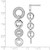 Sterling Silver Polished Cubic Zirconia Circle Post Dangle Earrings, 43.25 mm - View 3