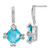 Sterling Silver Blue & Clear Cubic Zirconia Post Dangle Earrings, 33.7 mm