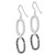 Sterling Silver Polished Fancy Black & Clear Cubic Zirconia Oval Dangle French Wire Earrings, 59.5 mm - View 2