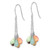 Sterling Silver Multi-Color Stone Dangle French Wire Earrings, 44 mm - View 2