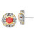 Sterling Silver Gold-Tone Polished & Antiqued Red & Clear Cubic Zirconia Circle Stud Earrings, 17 mm