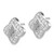 Sterling Silver Polished & Antiqued Cubic Zirconia Stud Earrings, 22.35 mm - View 2