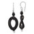 Sterling Silver Onyx Oval Twist Dangle French Wire Earrings, 51.35 mm
