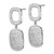 Sterling Silver Cubic Zirconia 2-Squares Post Dangle Earrings, 38 mm - View 2