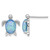 Sterling Silver Rhodium-Plated Lab-Created Opal Polished Turtle Stud Earrings, 12 mm