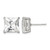 Sterling Silver 10 mm Square Cubic Zirconia Basket Set Stud Earrings