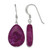 Sterling Silver Polished Pink Cracked Aventurine Teardrop Dangle French Wire Earrings, 42 mm