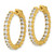Sterling Shimmer Sterling Silver Gold-Tone Flash Gold and Silver-Tone 2.5 mm Cubic Zirconia 42 Stone In and Out Hinged Hoop Earrings, 27.3 mm Long - View 2