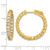 Sterling Shimmer Sterling Silver Gold-Tone Flash Gold and Silver-Tone 2.5 mm Cubic Zirconia 42 Stone In and Out Hinged Hoop Earrings, 27.3 mm Long - View 4