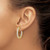 Sterling Shimmer Sterling Silver Gold-Tone Flash Gold and Silver-Tone 3 mm Cubic Zirconia 30 Stone In and Out Hinged Hoop Earrings, 23.7 mm Long - View 3