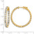 Sterling Shimmer Sterling Silver Gold-Tone Flash Gold and Silver-Tone 3 mm Cubic Zirconia 52 Stone In and Out Hinged Hoop Earrings, 34.7 mm Long - View 4