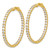 Sterling Shimmer Sterling Silver Gold-Tone Flash Gold and Silver-Tone 3 mm Cubic Zirconia 78 Stone In and Out Hinged Hoop Earrings, 48.8 mm Long - View 2