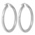 Sterling Silver Rhodium-Plated 3 mm Round Hoop Earrings, 36 mm Long - View 4