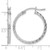 Sterling Silver Rhodium-Plated Diamond-Cut 2 x 25 mm Square Tube Hoop Earrings - View 4