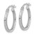 Sterling Silver Rhodium-Plated Diamond-Cut 2 x 20 mm Square Tube Hoop Earrings - View 2