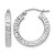 Sterling Silver Rhodium-Plated Diamond-Cut 3 x 20 mm Square Tube Hoop Earrings