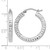 Sterling Silver Rhodium-Plated Diamond-Cut 3 x 25 mm Square Tube Hoop Earrings - View 4