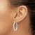 Sterling Silver Rhodium-Plated Diamond-Cut 3 x 30 mm Square Tube Hoop Earrings - View 3