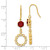 Sterling Silver & Gold-Tone Cubic Zirconia & Red Glass Circle Dangle French Wire Earrings, 40 mm - View 3