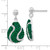 Sterling Silver Green & White Stellux Crystal Teardrop Post Dangle Earrings, 26 mm - View 3
