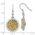 Sterling Silver Yellow Druzy & Cubic Zirconia Circle Shepherd Hook Dangle French Wire Earrings, 36 mm - View 3