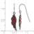 Sterling Silver Black Ceramic Red Crystal Wing Dangle French Wire Earrings, 31 mm - View 3