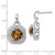 Sterling Silver Polished Whiskey Quartz Post Dangle Earrings, 23.5 mm - View 3
