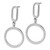 Sterling Silver Rhodium-Plated Polished Circle Post Dangle Earrings, 39 mm - View 2