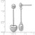 Sterling Silver Rhodium-Plated Polished Puffed Heart Post Dangle Earrings, 35 mm - View 3