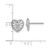 Sterling Silver Rhodium-Plated Polished Beaded and Textured Cubic Zirconia Heart Stud Earrings, 8.5 mm - View 3
