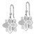 Sterling Silver Rhodium-Plated Polished Brushed and Textured Flower Shepherd Hook Dangle French Wire Earrings, 37 mm - View 2