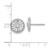 Sterling Silver Rhodium-Plated Polished Beaded and Textured Cubic Zirconia Circle Stud Earrings - View 3