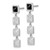 Sterling Silver Rhodium-Plated Polished Black Cubic Zirconia and Pyramid Squares Dangle Earrings - View 2