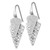Sterling Silver Rhodium-Plated Polished Brushed and Hammered Triangle Shepherd Hook Dangle French Wire Earrings - View 2