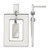 Sterling Silver Open Rectangle with Mother of Pearl Dangle Earrings