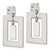 Sterling Silver Open Rectangle with Mother of Pearl Dangle Earrings - View 3