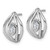 Sterling Silver Rhodium-Plated Marquise Cubic Zirconia Polished Oval J-Hoop Post Earrings - View 2
