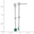 Sterling Silver Rhodium-Plated Polished Bezel-Set Round Green Cubic Zirconia Dangle Earrings, 42 mm - View 3