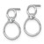 Sterling Silver Rhodium-Plated Polished Cubic Zirconia Two Circles Post Dangle Earrings - View 2