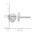 Sterling Silver Rhodium-Plated Brushed Cubic Zirconia Heart Stud Earrings - View 3