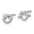Sterling Silver Rhodium-Plated Polished Knot Heart Stud Earrings - View 2