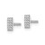 Sterling Silver Rhodium-Plated Polished Cubic Zirconia Petite Bar Stud Earrings - View 2