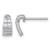 Sterling Silver Rhodium-Plated Polished Pave Cubic Zirconia Curved and Tapered Stud Earrings, 9.5 mm