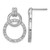 Sterling Silver Rhodium-Plated Polished Cubic Zirconia Two Circle Dangle Earrings, 25 mm