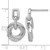 Sterling Silver Rhodium-Plated Polished Cubic Zirconia Circle Twist Dangle Earrings, 21.4 mm - View 3