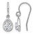 Sterling Silver Rhodium-Plated Polished Round Cubic Zirconia Teardrop Dangle Shepherd Hook French Wire Earrings, 19.5 mm