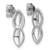 Sterling Silver Rhodium-Plated Polished Ovals Cubic Zirconia Post Drop Earrings, 17.5 mm - View 3