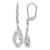 Sterling Silver Rhodium-Plated Cubic Zirconia Polished Tear Drop Swirl Leverback Earrings, 40 mm